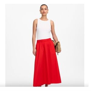 NWOT Madewell Poplin Midi Skirt